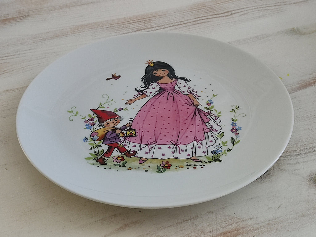 Personalisiertes Kindergeschirr Set mit Namen - Schneewittchen und die sieben Zwerge Märchenmotiv - Tasse Teller Schüssel - Geschenk zur Taufe, Geburt & zum Geburtstag