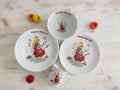 Personalisiertes Kindergeschirr Set mit Namen - Aschenputtel Märchenmotiv - Tasse Teller Schüssel - Geschenk zur Taufe, Geburt & zum Geburtstag