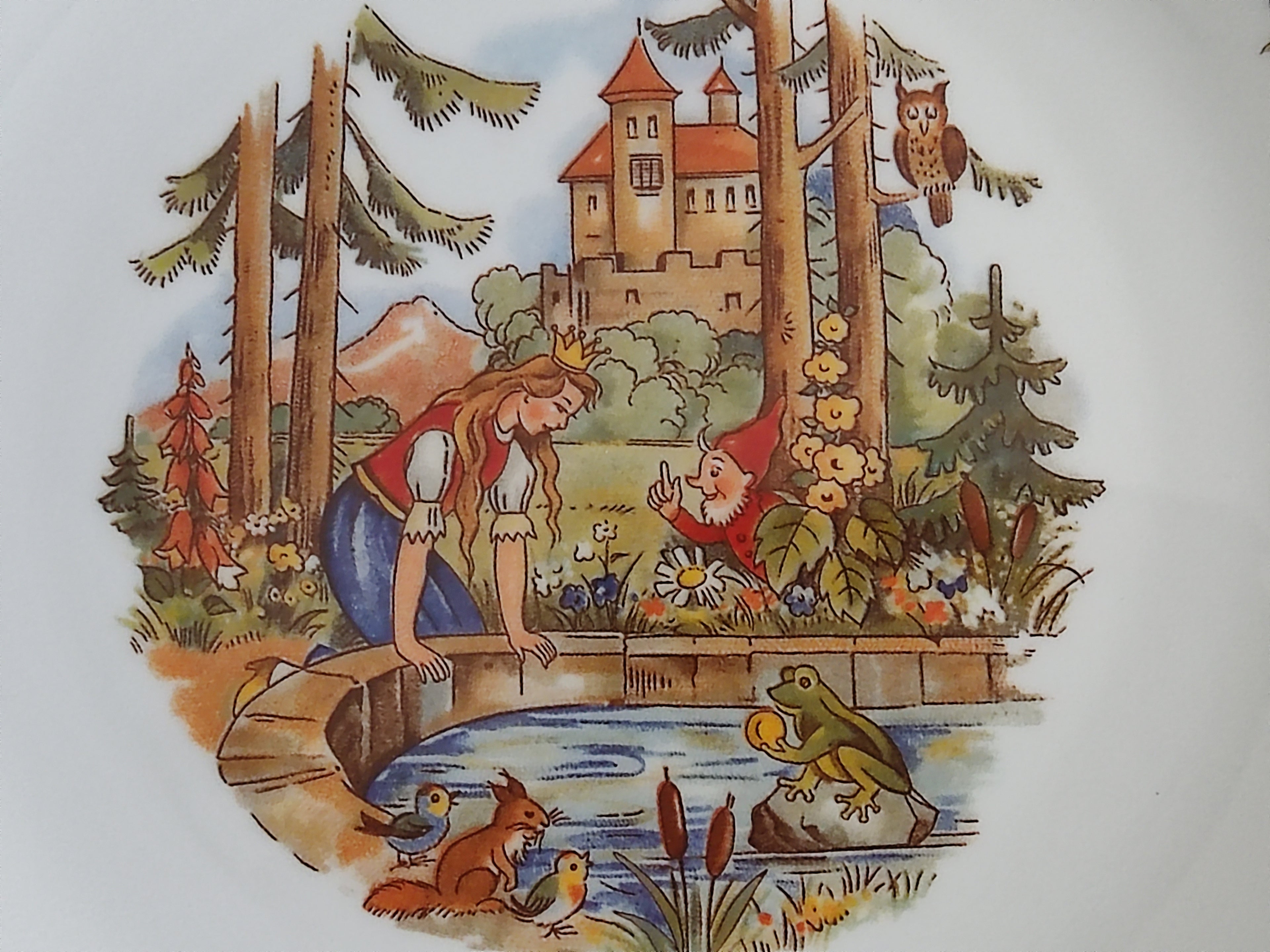 Personalisiertes Kindergeschirr Set mit Namen - Froschkönig Märchenmotiv - Tasse Teller Schüssel - Geschenk zur Taufe, Geburt & zum Geburtstag